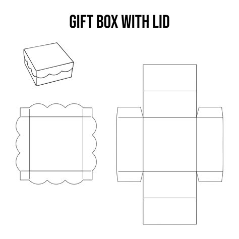 gift box  lid template printables     printablee