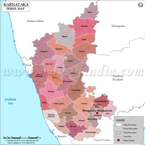 Karnataka Tehsil Map Taluk Map Of Karnataka