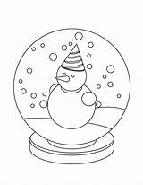 Snow Globe Coloring Printable Template sketch template