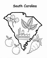 Carolina South Coloring Pages State Map Symbols Outline North Kids Printables Usa States Sc Print Color Printable Flower Flag Bear sketch template