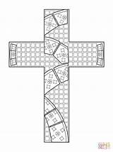 Mosaic Coloring Pages Cross Roman Crafts Christian Printable Kids Sheets Crosses Adult Drawing Mosaics Comments Para Mosaico Supercoloring Library Clipart sketch template
