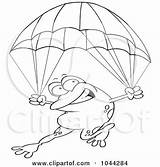 Frog Parachuting Toonaday sketch template