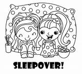 Sleepover Coloring Party Pages Spa Drawing Printable Pajama Invitations Slumber Pajamas Girls Girl Themed Birthday Color Drawings Invitation Invites Activity sketch template
