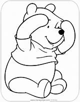 Winnie Coloring Pooh Pages Disneyclips Printable Peek Boo Playing sketch template