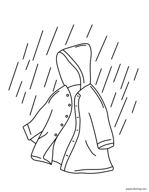 rain jacket coloring pages printable painting template