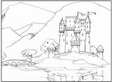 Castle Coloring Pages Buildings Architecture Chateau Coloriage Imprimer Drawing Colouring Adult Kb Sheets sketch template