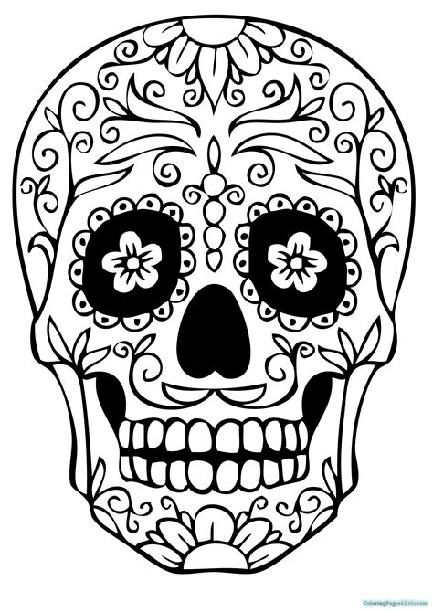 printable coloring pages  sugar skulls  getcoloringscom