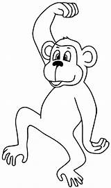 Monkey Animals Coloring sketch template