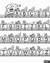 Alphabet Printable Train Coloring Pages Choose Board Colouring sketch template