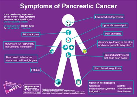 Pancreatic Cancer Action Symptoms Poster Diabetes Defeated