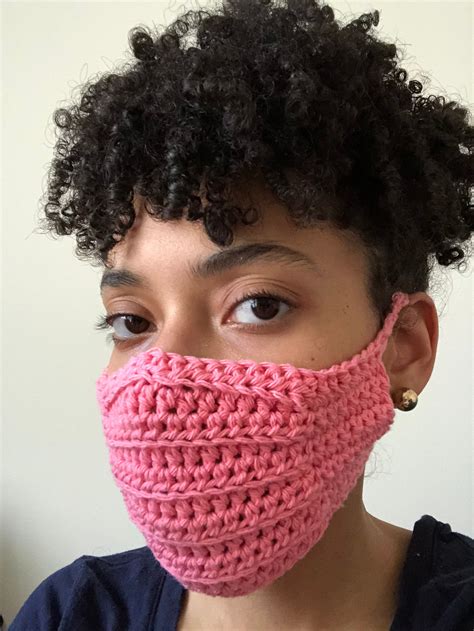 crochet cotton face mask  double lined filter  pocket washable