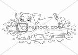 Puddle Dirt Piggy sketch template