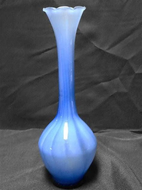 Hand Blown Light Blue Glass Bud Vase Swirl Swirling 8 Etsy Bud