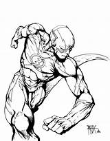 Coloring Flash Pages Superhero Popular sketch template