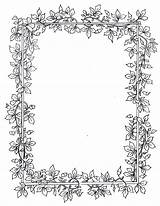 Borders Frame Printable Frames Border Flower Floral Paper Pattern Coloring Pages Medieval Book Weaving Template Diy Loom Doodles Colouring Illuminated sketch template