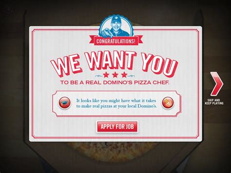 dominos ipad game  transform    order pizza   jobs