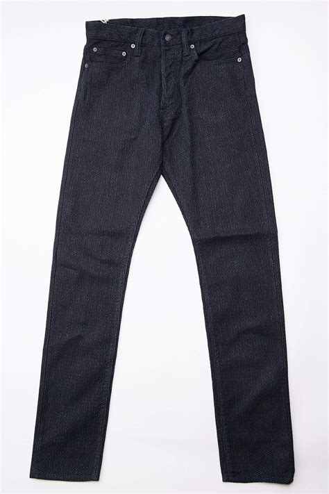 pure blue japan  sashiko relaxed tapered jeans double indigo