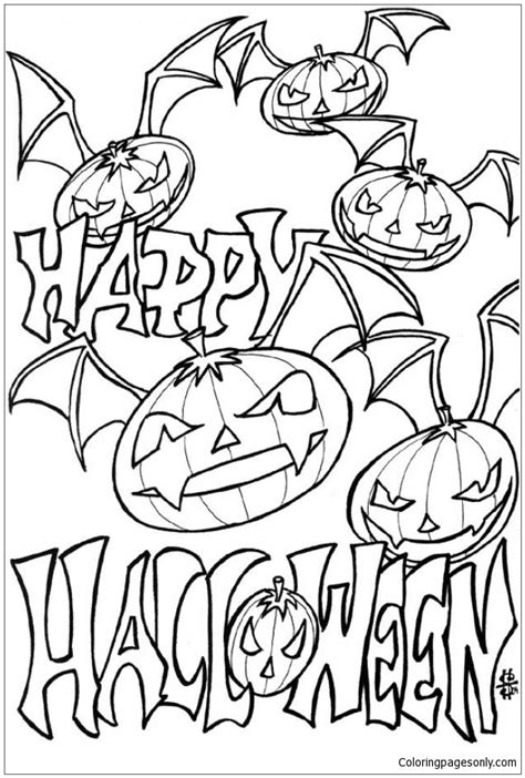 happy halloween  coloring page  coloring pages