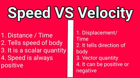 difference  speed velocity  acceleration bzu science