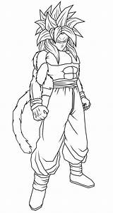 Goku Ssj4 Gt Lineart sketch template