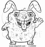 Ugly Rabbit Cartoon Outlined Waving Coloring Clipart Cory Thoman Vector Jumping 2021 sketch template