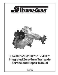 hydro gear zt  zt  zt  trans repair manual