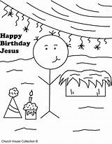 Jesus Birthday Happy Coloring Pages Sunday School Christmas Lessons Printable Church Kids Children Preschool Churchhousecollection sketch template
