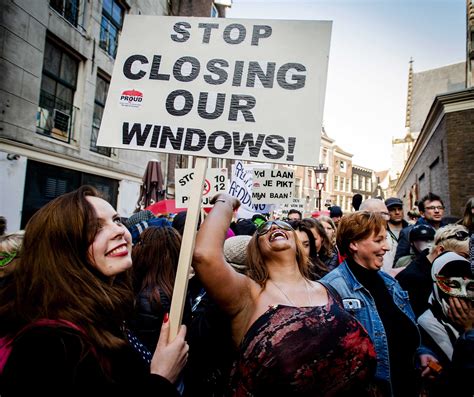 Amsterdam Prostitutes Protest Planned Shutdown Of Brothel Windows In