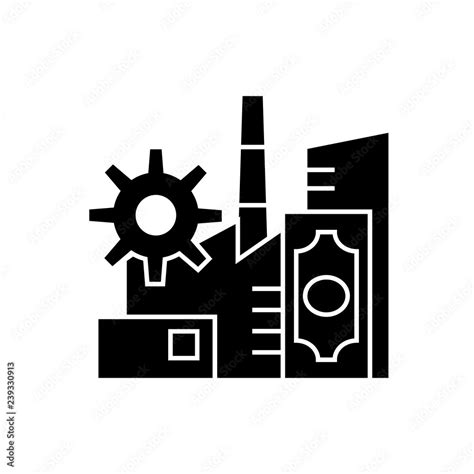 business industry black vector concept icon business industry flat illustration sign symbol