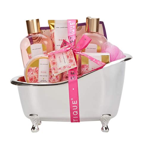 spa gift basket rose bath gift baskets luxury  pcs bath gifts