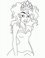 Coloring Tiana Princess Crown Wearing Pages Kids Lion Popular Coloringhome Template sketch template
