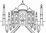 Taj Mahal Coloring Para Colorear Pngkit sketch template