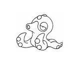 Pokemon Octillery Coloring Pages Drawing sketch template
