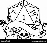 D20 Vector Dice Natural Roll Royalty sketch template