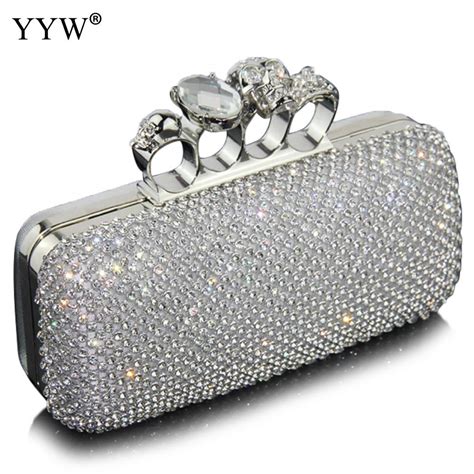 buy diamonds clutch bags  women  silver evening bag  rhinestone