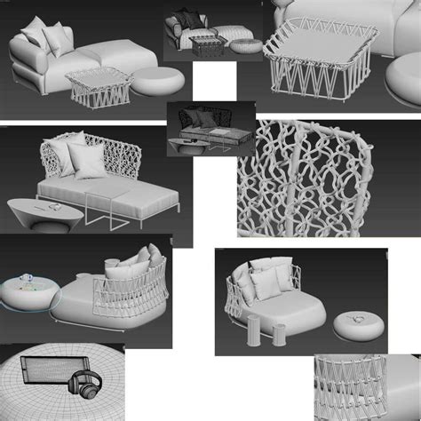 free 3d model collection of outdoor furniture