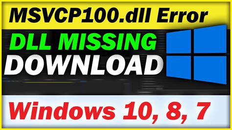 msvcp100 dll missing error windows 10 8 7 vfx vikas
