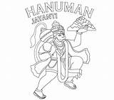 Hanuman Drawing Lord Coloring Sketch Colour Wallpaper Pages Template sketch template