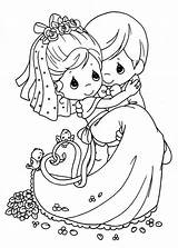 Precious Moments Coloring Pages Family Getcolorings Printable Groom Bride Color sketch template