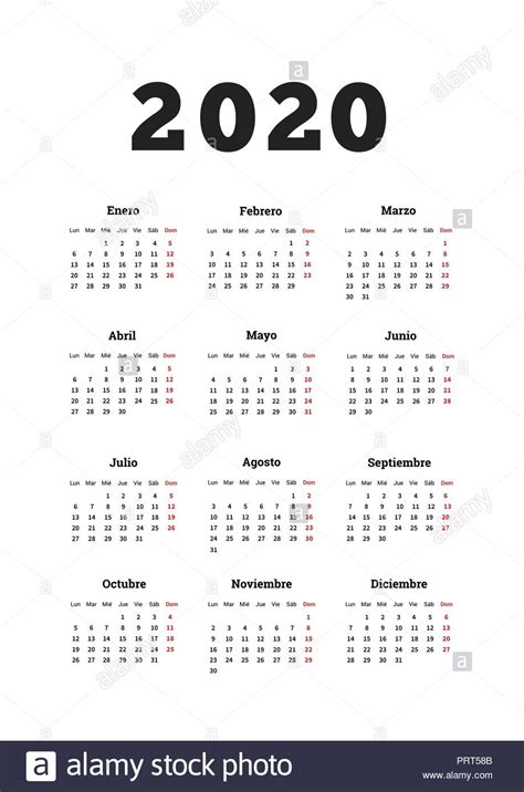 ano calendario simple en espanol tamano hoja