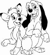 Coloring Pages Hound Fox Disney Dog Color Drawing Coloriage Print Clipart Christmas Dessin Drawings Rox Et Characters Dessins Enfant Kids sketch template