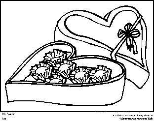 valentines day coloring pages box  chocolates heart coloring pages