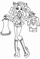 Coloring Monster High Pages Characters Print Clawdeen Fashion Comments Coloringhome sketch template