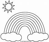 Coloring Rainbow Sun Clouds Nature Rainbows Print Kids Pages Printable Color Outline Colour Template Sheet Easy Activity Bigactivities Water Craft sketch template