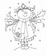 Coloring Christmas Pages Angel Stamps Digi Patterns Dearie Digital Embroidery Snow Dolls Snowman Drawing Book Repost Stamp Color Cute Angels sketch template