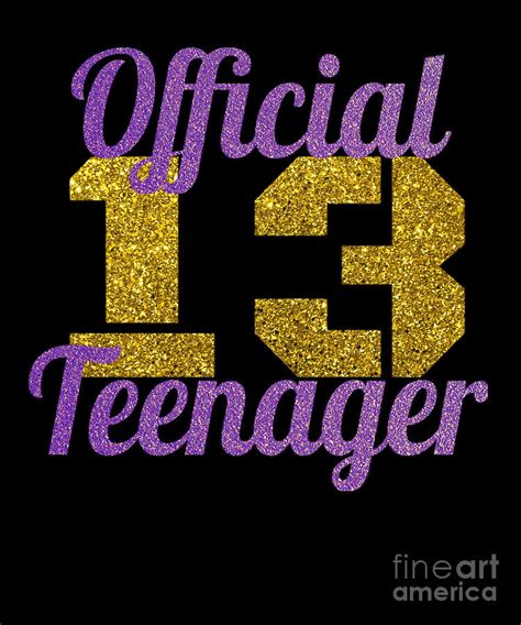 Cute 13th Birthday T For Girls Official Teenager Girl Digital Art By