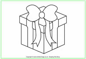 christmas present colouring page