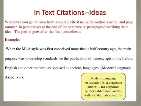 mla essay  text citations
