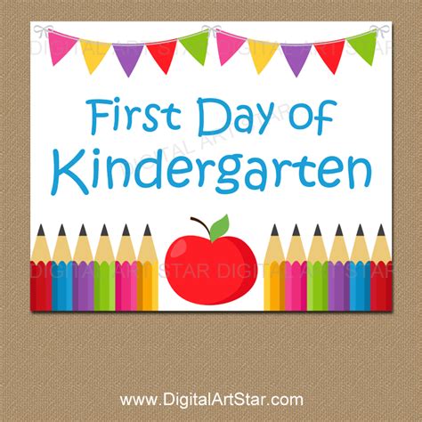 day  kindergarten sign printable   jpg digital art star
