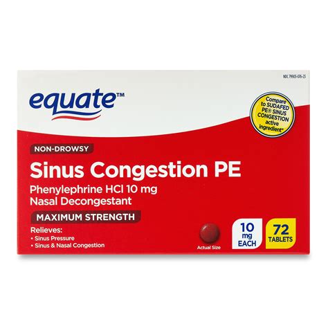 equate maximum strength  drowsy sinus congestion pe medicine  tablets walmartcom